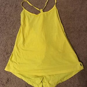 Fabletics neon yellow spaghetti strap workout tank
